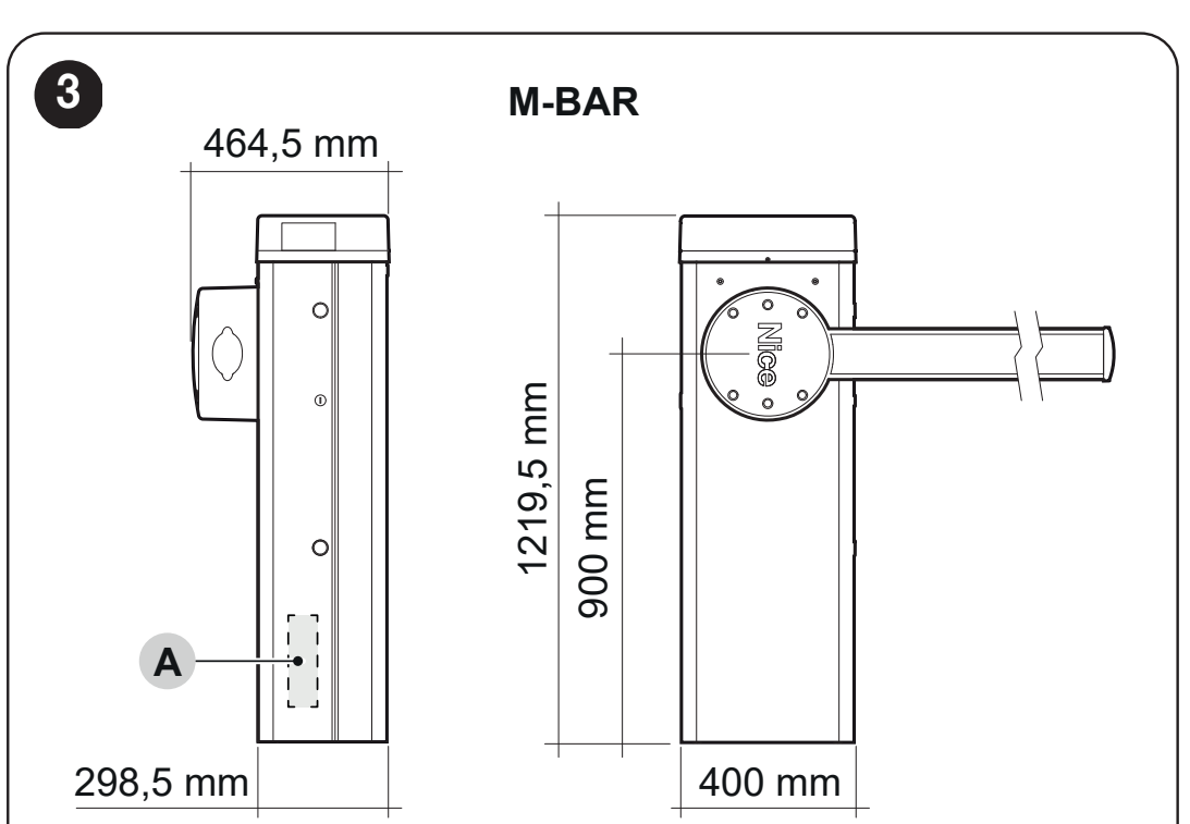 NICE M-BAR – αρχικές διαστάσεις ερμαρίου και θέση της πινακίδας κατασκευαστή NICE M-BAR – αρχικές διαστάσεις ερμαρίου και θέση της πινακίδας κατασκευαστή