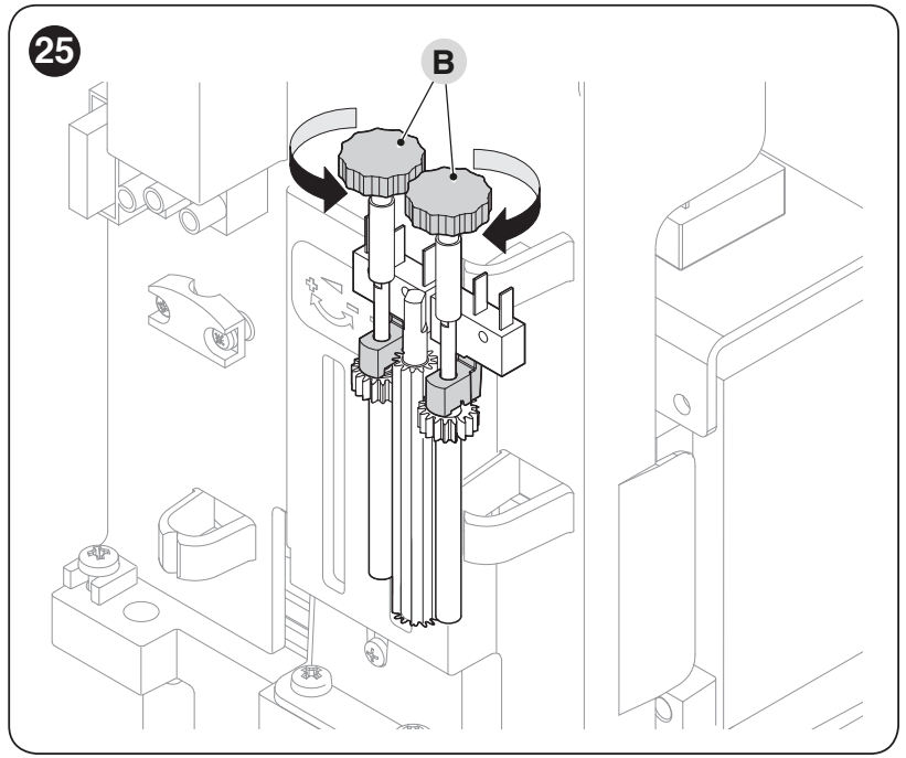NICE SLIGHT SLH400 – ρυθμιστικοί τροχοί B κατά την επανάληψη της ρύθμισης