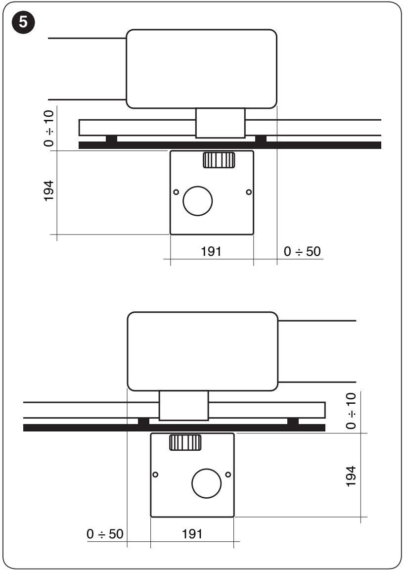NICE SLIGHT SLH400 – γεωμετρία εγκατάστασης στην περιοχή της κρεμαγιέρας