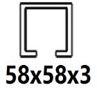 Για προφίλ C 58x58x3 mm