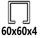 Για προφίλ C 60x60x4 mm