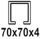 Για προφίλ C 70x70x4 mm
