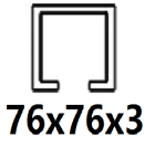 Για προφίλ C 76x76x3 mm