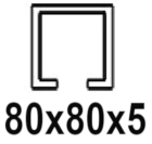 Για προφίλ C 80x80x5 mm